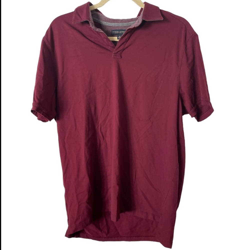 Banana Republic Fitted Pima Cotton Polo Shirt in Eggplant XL